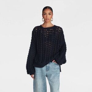 KBB KAHLANA Navy Blue Chunky Knit Sweater